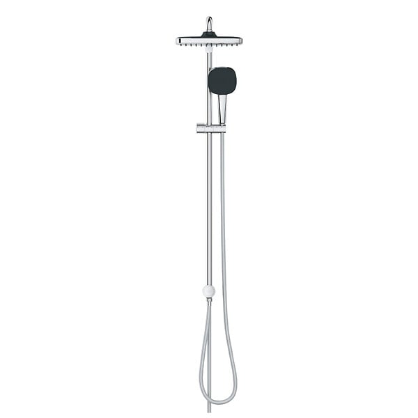 GROHE - Vitalio Comfort 250 Colonne de douche avec inverseur manuel + Douche de tête 2 jets + Douchette 2 jets , chrome (G26986001) - large