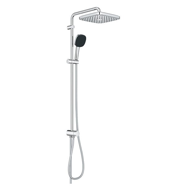 GROHE - Vitalio Comfort 250 Colonne de douche avec inverseur manuel + Douche de tête 2 jets + Douchette 2 jets , chrome (G26986001) - large