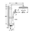 GROHE - Vitalio Comfort 250 Colonne de douche avec inverseur manuel + Douche de tête 2 jets + Douchette 2 jets , chrome (G26986001) - vignette