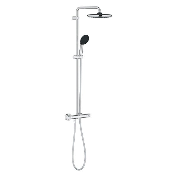GROHE - Vitalio Start System 250 Colonne de douche avec mitigeur thermostatique + Douche de tête + Douchette 2 jets, chrome (G26677001) - large