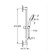 GROHE - Vitalio Start 110 Set de douche avec barre + Douchette 3 jets, chrome (G26032001) - vignette