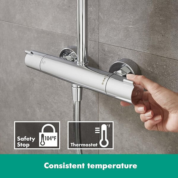 HANSGROHE - Hansgrohe Crometta E 240 1 jet EcoSmart Colonne de douche Showerpipe - large
