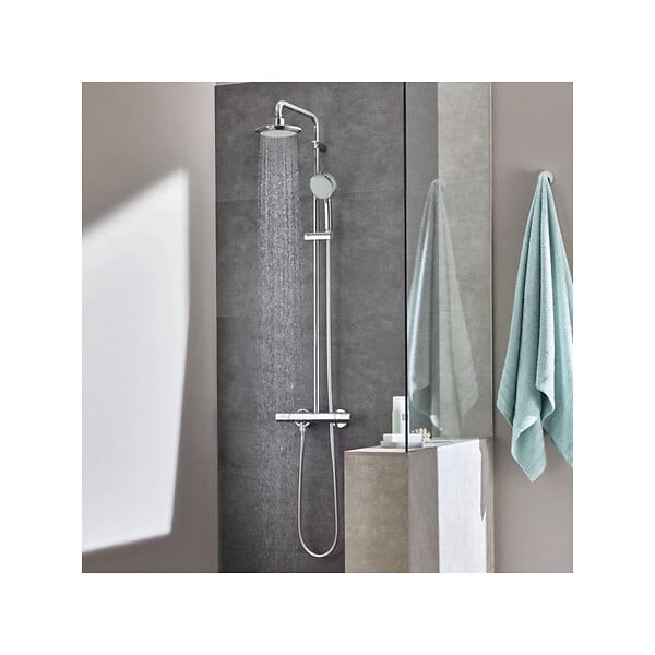 GROHE - Colonne thermostatique TEMPESTA COSMOPOLITAN GROHE 27922000 - tête Ø  16 cm & douchette 2 jets - large