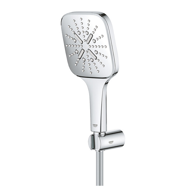GROHE - Grohe Rainshower Smartactive 130 Cube Ensemble de douche 3 jets avec support mural, chrome (26589000) - large