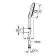 GROHE - Grohe Rainshower Smartactive 130 Cube Ensemble de douche 3 jets avec support mural, chrome (26589000) - vignette