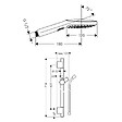 HANSGROHE - Unica Set barre de douche S Puro 65 cm avec flexible + Douchette à main 3 jets Raindance 120 Select E , noir mat (28632670-SET) - vignette