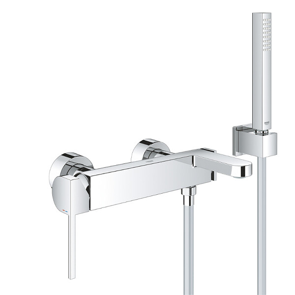 GROHE - GROHE Plus Set mitigeur bain/douche 1/2" + Douchette à main, chrome (G33547003) - large