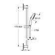 GROHE - Grohe Vitalio Start 110 Set de douche avec barre 90 cm + Douchette 3 jets, chrome (G26956001) - vignette