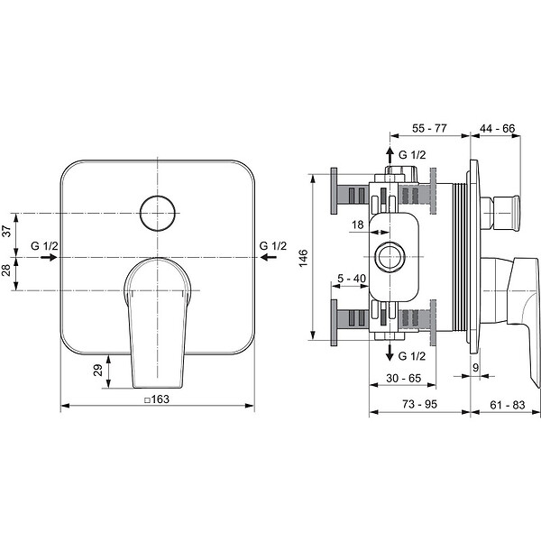 IDEAL STANDARD - Ideal Standard TESI Mitigeur de bain caché (A6586AA) - large