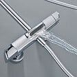 SWISS AQUA TECHNOLOGIES - Ensemble bain/douche 3 jets avec mitigeur thermostatique de baignoire + douche de tête + douchette à main, chrome (SATSSTVK) - vignette