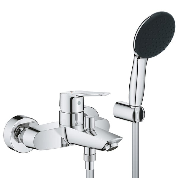 GROHE - Grohe Start Set de douche mitigeur monocommande Bain/Douche + Douchette à main 1 jet + Support mural, chrome (G25283002) - large