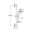 GROHE - Vitalio Comfort 110  Set de douche avec barre + Douchette 3 jets, chrome (G26096001) - vignette