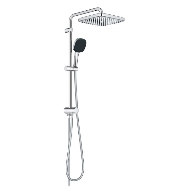 GROHE - Vitalio Comfort 250 Colonne de douche avec inverseur manuel + Douche de tête 2 jets + Douchette 2 jets, chrome (G26698001) - large