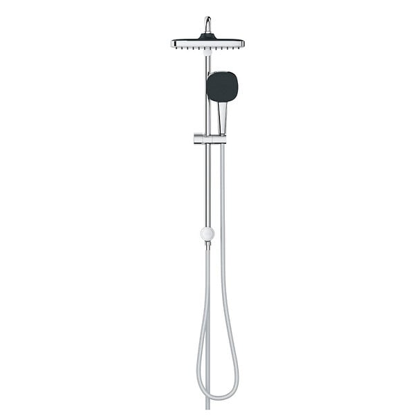 GROHE - Vitalio Comfort 250 Colonne de douche avec inverseur manuel + Douche de tête 2 jets + Douchette 2 jets, chrome (G26698001) - large