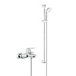 GROHE - Tempesta 100 ensemble de douche complet 3 jets + mitigeur monocommande 1/2" bain/douche, chrome (32831000-28789002) - vignette