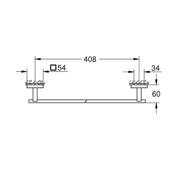 GROHE - Start Cube barre porte-serviettes 45 cm, noir mat (G409872430) - large