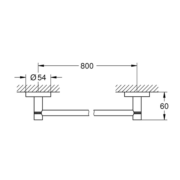 GROHE - Grohe Start barre porte-serviettes en métal 85,4 cm avec fixations cachées, noir mat (G411872430) - large