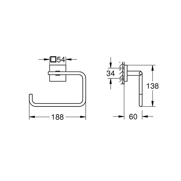 GROHE - Grohe Start Cube anneau porte-serviettes, noir mat (G409752430) - large
