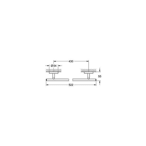 GROHE - Porte-serviettes BAUCOSMOPOLITAN GROHE 40459001 - Chrome - large