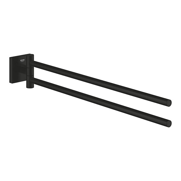 GROHE - Grohe Start Cube double porte-serviettes 43,8 cm, noir mat (G409762430) - large