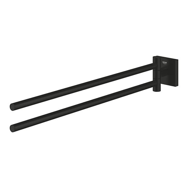 GROHE - Grohe Start Cube double porte-serviettes 43,8 cm, noir mat (G409762430) - large
