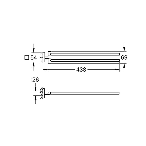 GROHE - Grohe Start Cube double porte-serviettes 43,8 cm, chrome (G40976000) - large