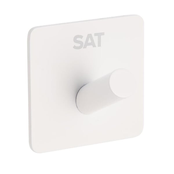 SWISS AQUA TECHNOLOGIES - Swiss Aqua Technologies Patère murale adhésive en acier inoxydable, blanc mat (HACEKNALEP1HB) - large