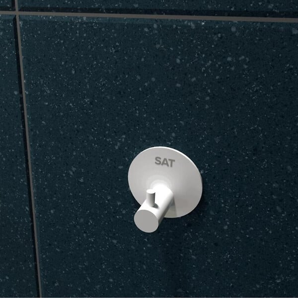 SWISS AQUA TECHNOLOGIES - Swiss Aqua Technologies Patère murale adhésive en acier inoxydable, blanc mat (HACEKNALEP1KB) - large