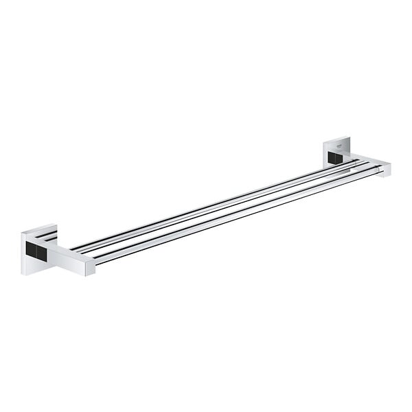 GROHE - Start Cube double barre porte-serviettes en métal 65,4 cm avec fixations cachées, chrome (G41104000) - large