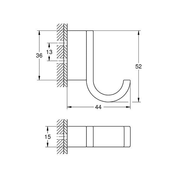 GROHE - Selection patère murale, cool sunrise (G41039GL0) - large