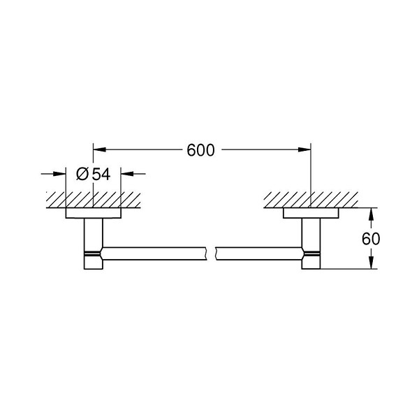 GROHE - Grohe Start barre porte-serviettes en métal 65,4 cm avec fixations cachées, noir mat (G411782430) - large