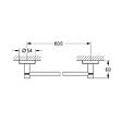 GROHE - Grohe Start barre porte-serviettes en métal 65,4 cm avec fixations cachées, noir mat (G411782430) - vignette