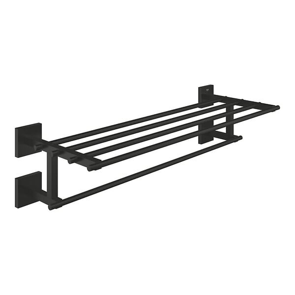 GROHE - Start Cube rack porte-serviettes en métal 60 cm avec fixations cachées, noir mat (G410992430) - large
