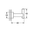 GROHE - Essentials Cube patère murale, hard graphite brossé (G40511AL1) - vignette