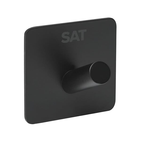 SWISS AQUA TECHNOLOGIES - Patère murale adhésive en acier inoxydable, noir mat (HACEKNALEP1HMC) - large