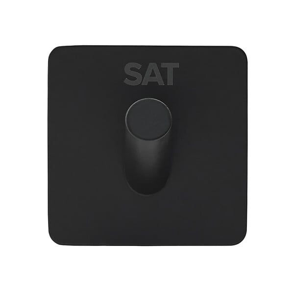 SWISS AQUA TECHNOLOGIES - Patère murale adhésive en acier inoxydable, noir mat (HACEKNALEP1HMC) - large