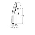 GROHE - Grohe Rainshower Smartactive 130 Cube Douchette à main 3 jets, supersteel (26582DC0) - vignette