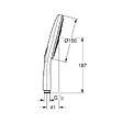 GROHE - Rainshower SmartActive 150 douchette 3 jets, chrome (G26590000) - vignette