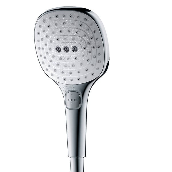 HANSGROHE - Hansgrohe Raindance Select E Douchette à main 120 3 jets, Noir Chromé brossé (26520340) - large
