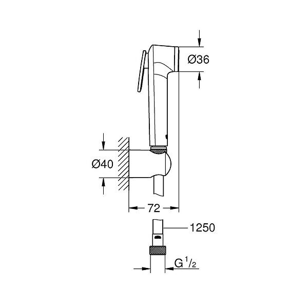 GROHE - Tempesta-F Trigger Spray 30 Support de douche mural 1 jet, Chromé/blanc  (27812IL1) - large