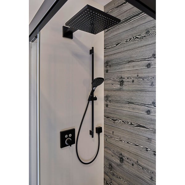HANSGROHE - Hansgrohe Douche de tête Raindance E300, 1 jet avec bras de douche, noir mat (26238670) - large