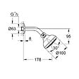 GROHE - GROHE New Tempesta Classic shower head including shower arm chrome 26088001 - vignette