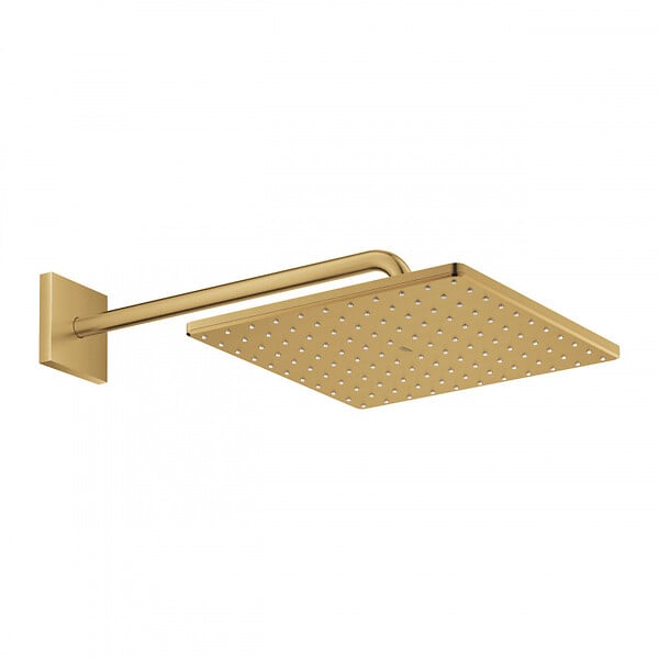 GROHE - Grohe Rainshower Mono 310 Cube Ensemble douche de tête 1 jet et bras 422mm, Cool Sunrise brossé (26564GN0) - large