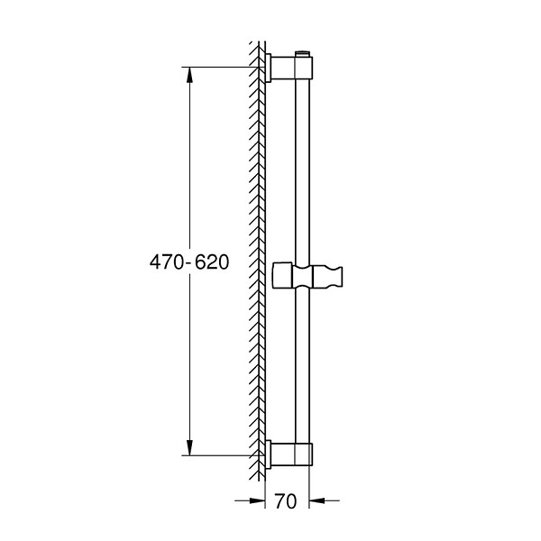 GROHE - Grohe Vitalio Universal barre de douche 60 cm Ø 22 mm, chrome (G27724001) - large