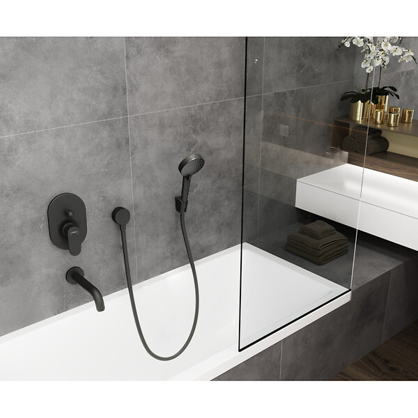 HANSGROHE - Hansgrohe Vernis Blend Douchette à main, 2 jets, Noir mat (26340670) - large