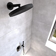 SWISS AQUA TECHNOLOGIES - Swiss Aqua Technologies Douche de tête mural 1 jet avec bras de douche, diamètre 30 cm, noir mat (SATBSHS81SETC) - vignette