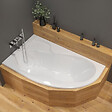 SIKO - 170 x 100 cm Fortuna Plus baignoire asymétrique avec pieds, Acrylique, Gauche, Blanc (FO1700LPLUS-SET) - vignette