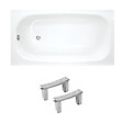 JIKA (GROUPE ROCA) - Riga 130x70 cm baignoire gain de place 150 L en acier émaillé avec pieds, gauche et droite, blanc (3403-SET) - vignette