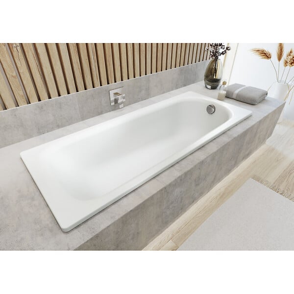 SWISS AQUA TECHNOLOGIES - By Kaldewei Vivien 170 x 75 cm Baignoire droite en acier émaillé, sans pieds, blanc (SATVIVI17075) - large