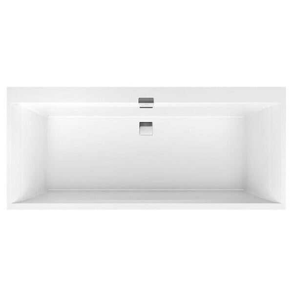VILLEROY & BOCH - Baignoire rectangulaire Squaro 180x80 cm marbre coulé, sans pieds, blanc (UBQ180SQE2DV-01) - large